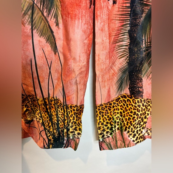 Karen Millan | Satin Palm Woven Trousers - Picture 4 of 7